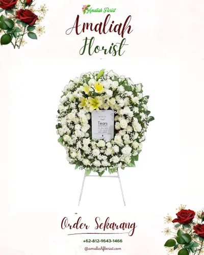 Krans Bunga Duka Cita di Arcamanik