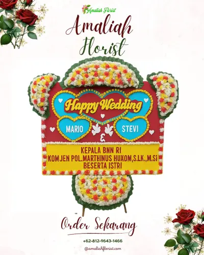 Karangan Papan Bunga Pernikahan di Arcamanik